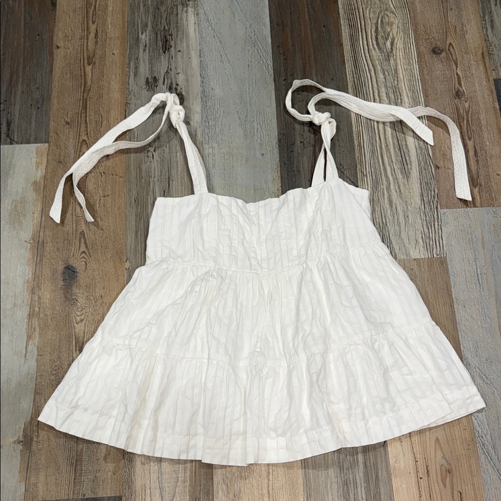Anthropologie White Sleeveless Top